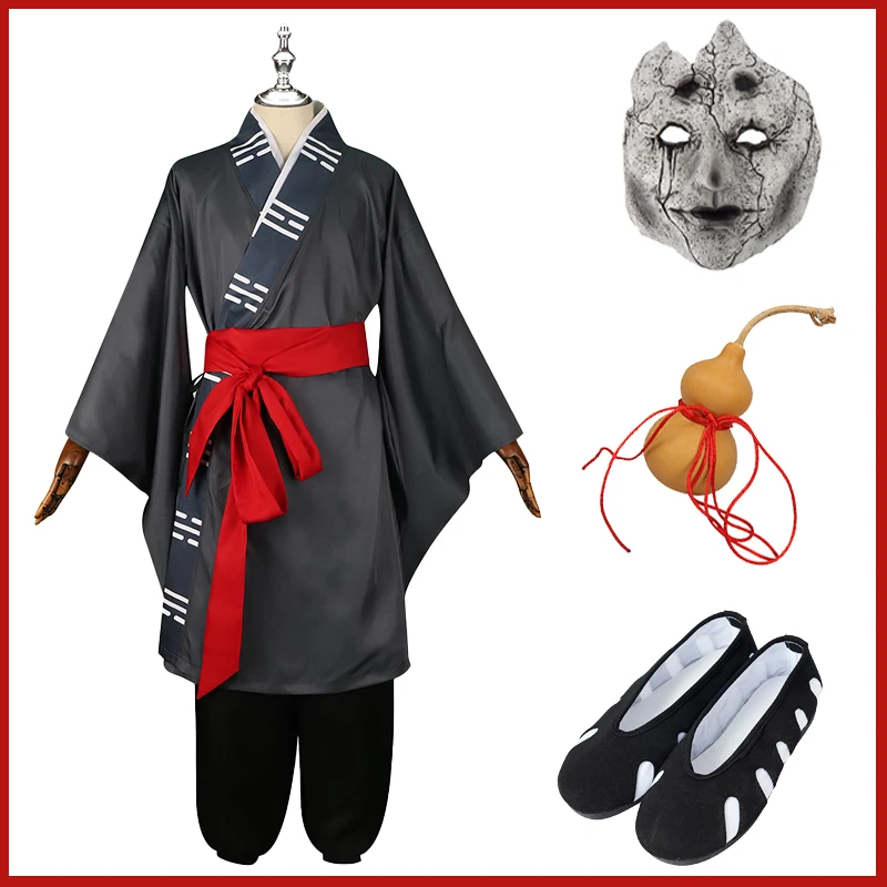Wu Kong Mi Taoist Cosplay Costume Game Black Myth Wukong Role-playing Men Robe Calabash Midaoren Ancient Chinese Clothing Mask