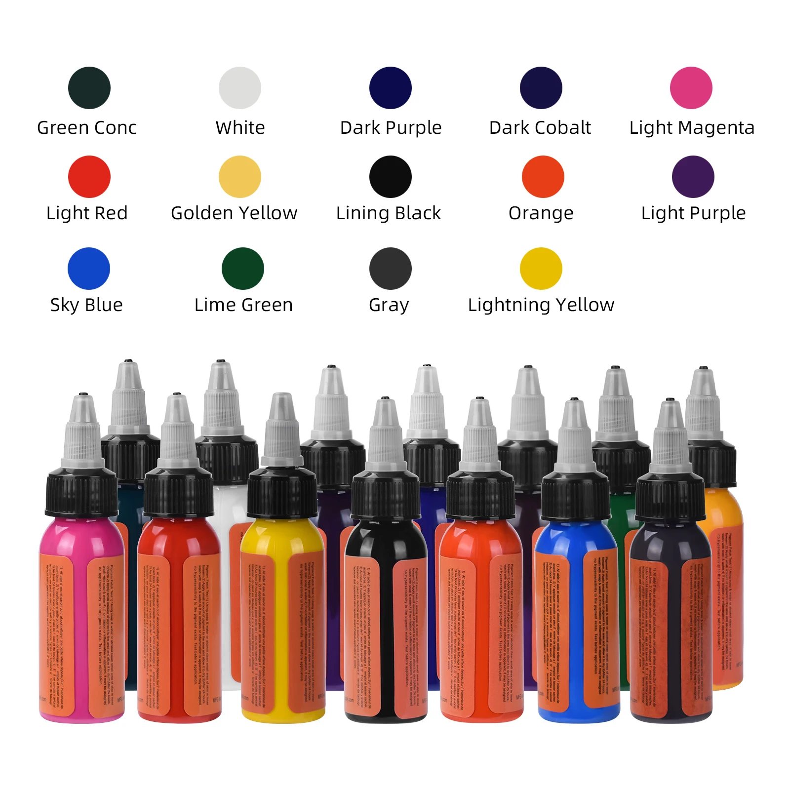 30ml 14Colors Mixing Tattoo Ink Permanent Makeup Tattoo Paint Body Art Natural Plant Permanent Pigment Ink Set Supplies