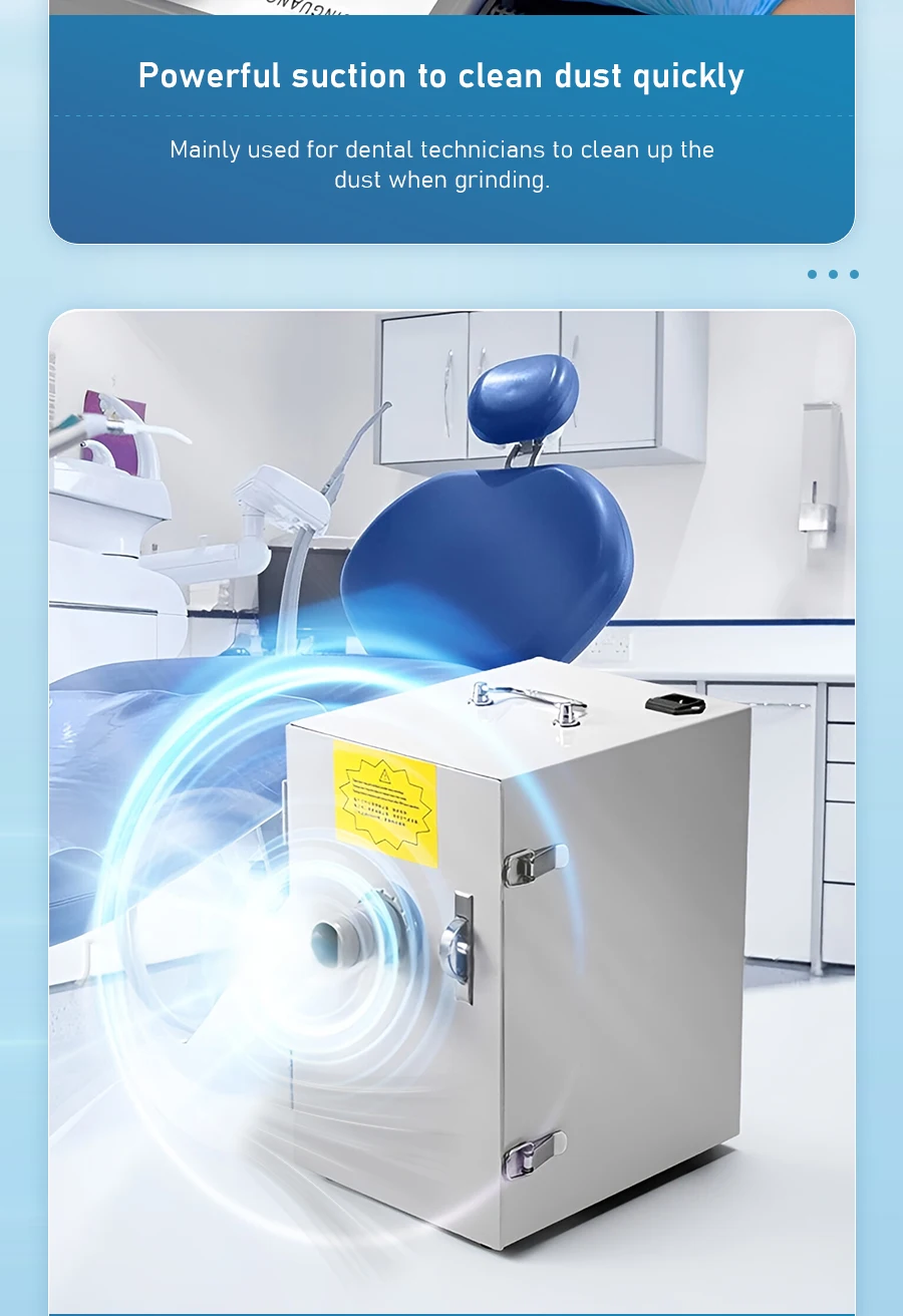 Dental Technician Vacuum Cleaner CNC Silent Vacuum Denture Processing Single and