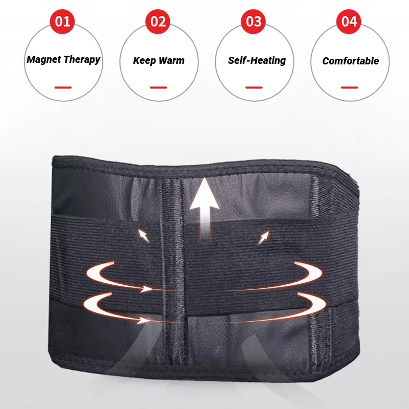 Sports Protective Gear Waist Support Belt Adjustable Magnet Self-Heating Magnetic Therapy Back Waist Support Belt Massage