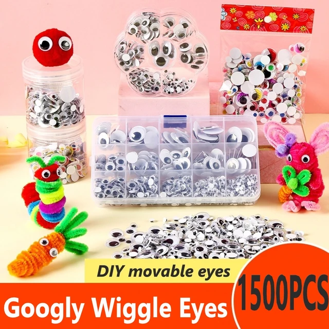 Plastic Wiggle Googly Eyes Self Adhesive For Doll Toy Making