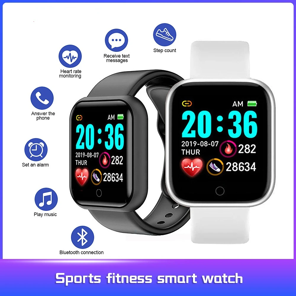 Y68/D20 Smart Watch Kids Wristband Sports Fitness Blood Pressure Heart Rate Message Reminder Android Pedometer Smart Watch Band
