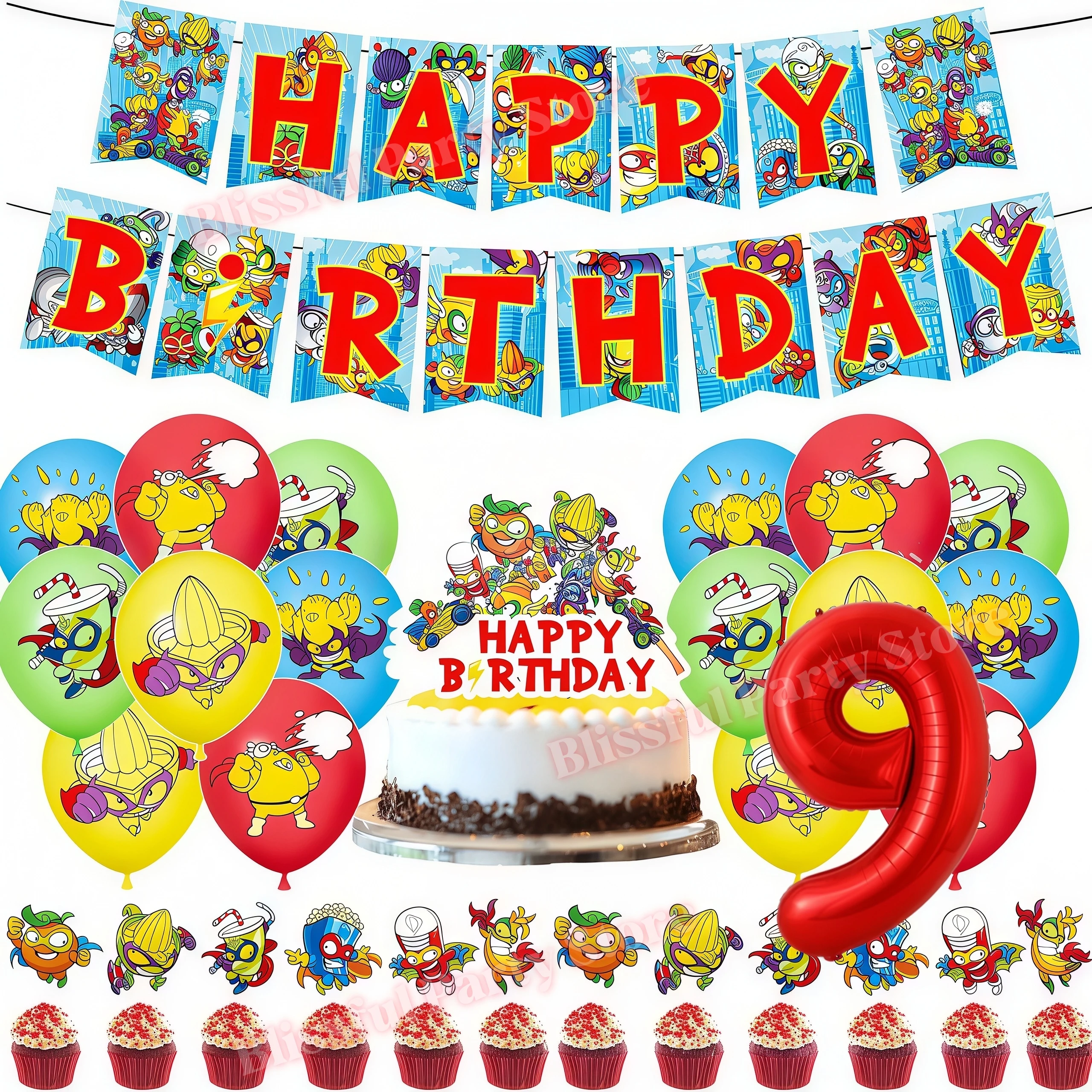 Superthings Themen-Geburtstagsparty-Dekoration Superzings Spielballons Tortendekoration Hintergrund Partyzubehör Babyparty-Geschenk – Detail 25