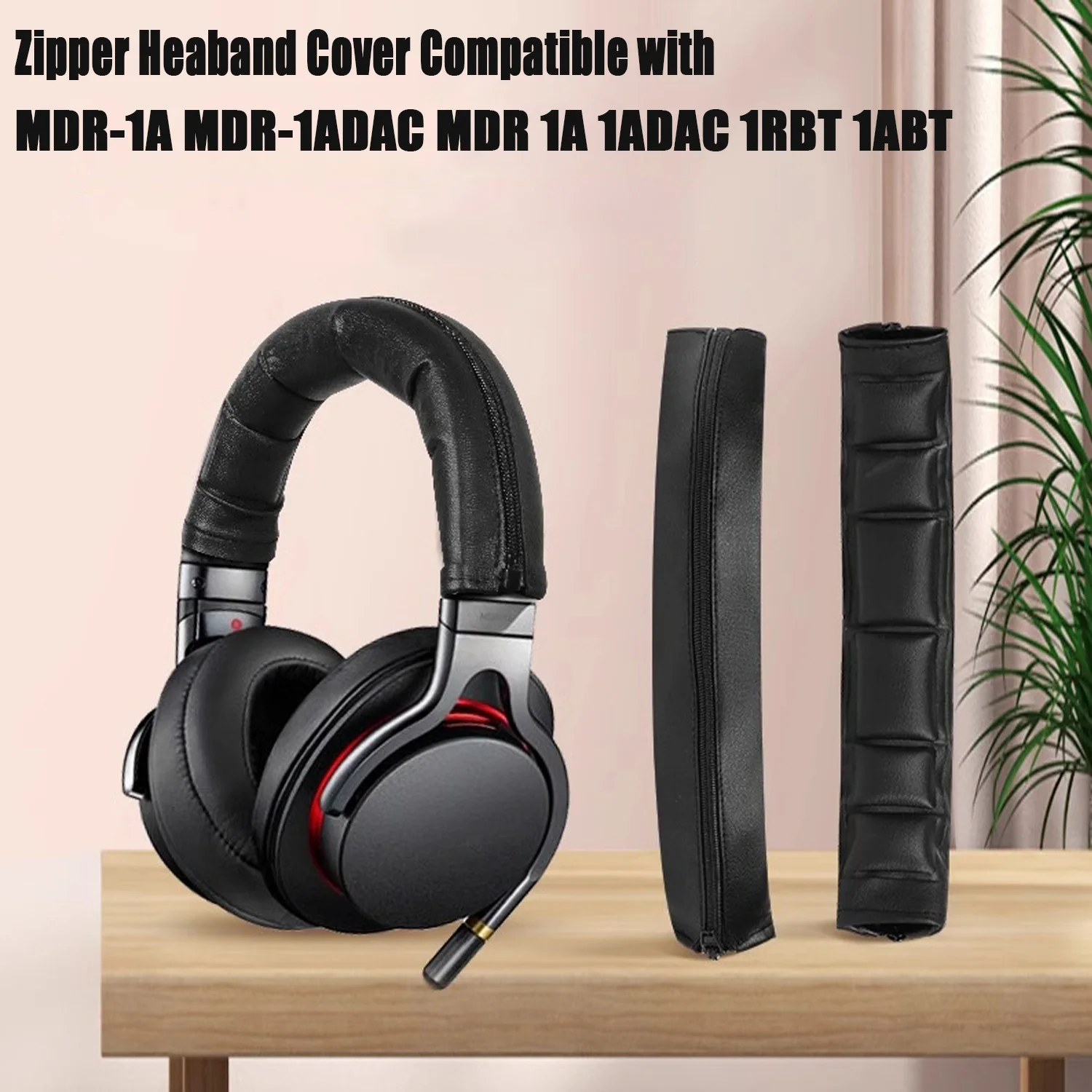 Zipper Headband for Sony MDR-1ADAC/ 1ABT/ 1AM2/ 1R/ 1RNC/ 1RBT/ 1A Headband Cover Pad Cushion Replacement Easy Installation