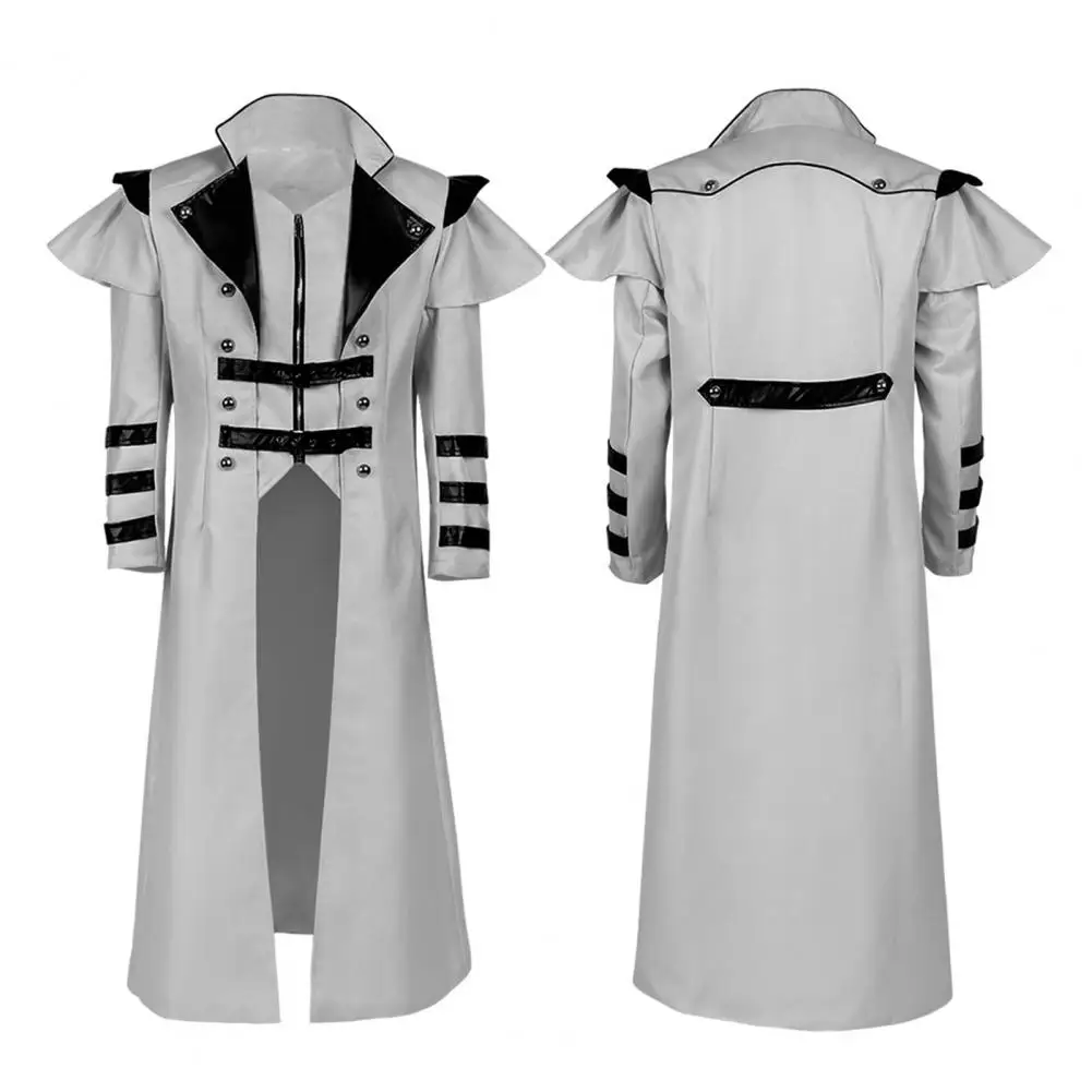 Description Picture 5 of itemMen Medieval Coat Men Retro Palace Style Jacket Medieval Royal Gothic Steampunk Cosplay Men's Coat for Halloween Stage Show