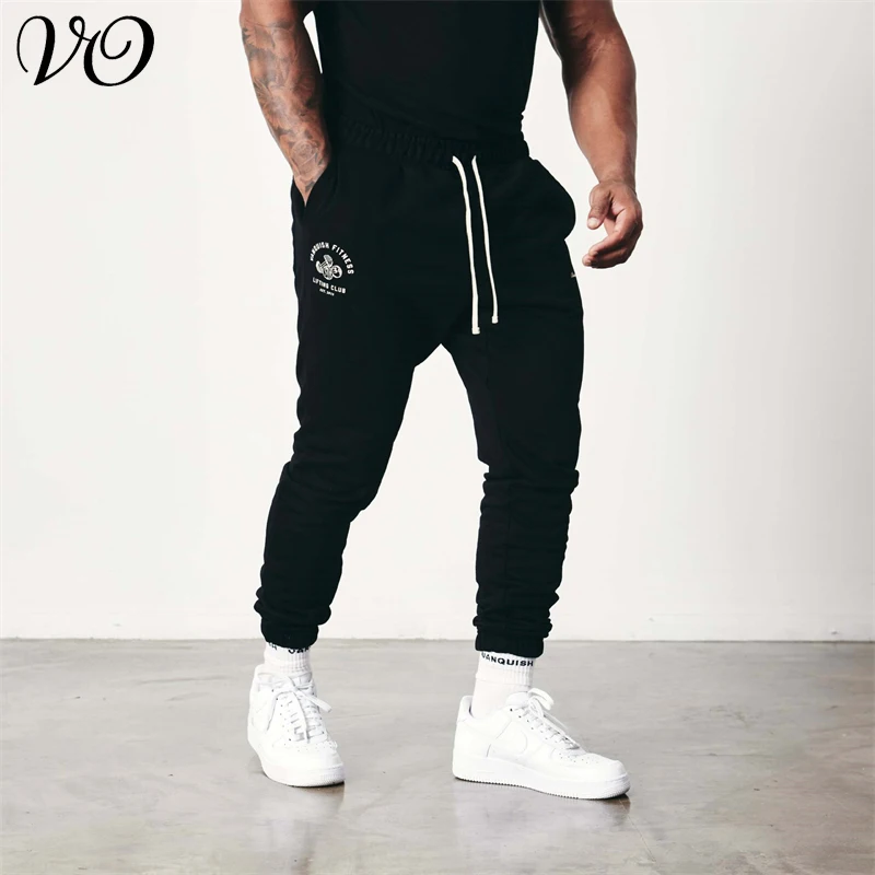 

Fitness Running Training Sports Solid color Cotton Trousers Men Breathable Slim Beam Mouth Casual Health Pants Jogging for men