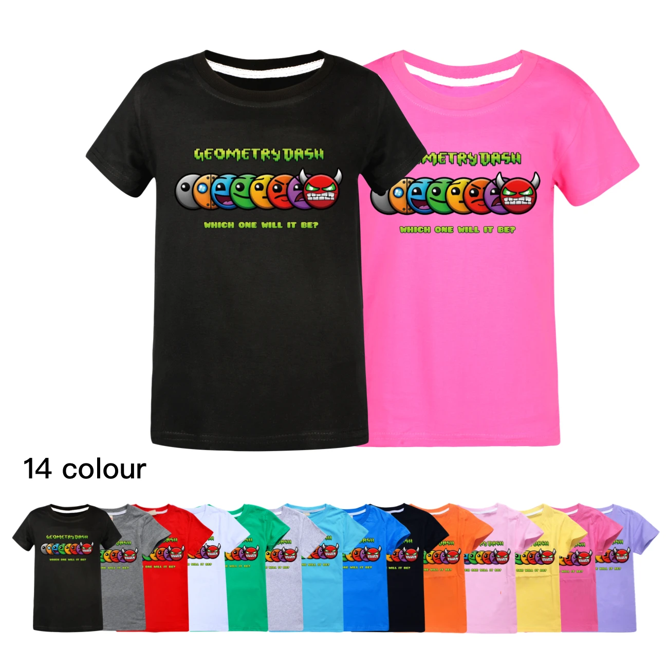 

Kids Game Angry Geometry Dash 3D Print T Shirts Kids Anime T Shirts Children Cartoon T-shirts Boys Short Sleeve Summer Tees Tops