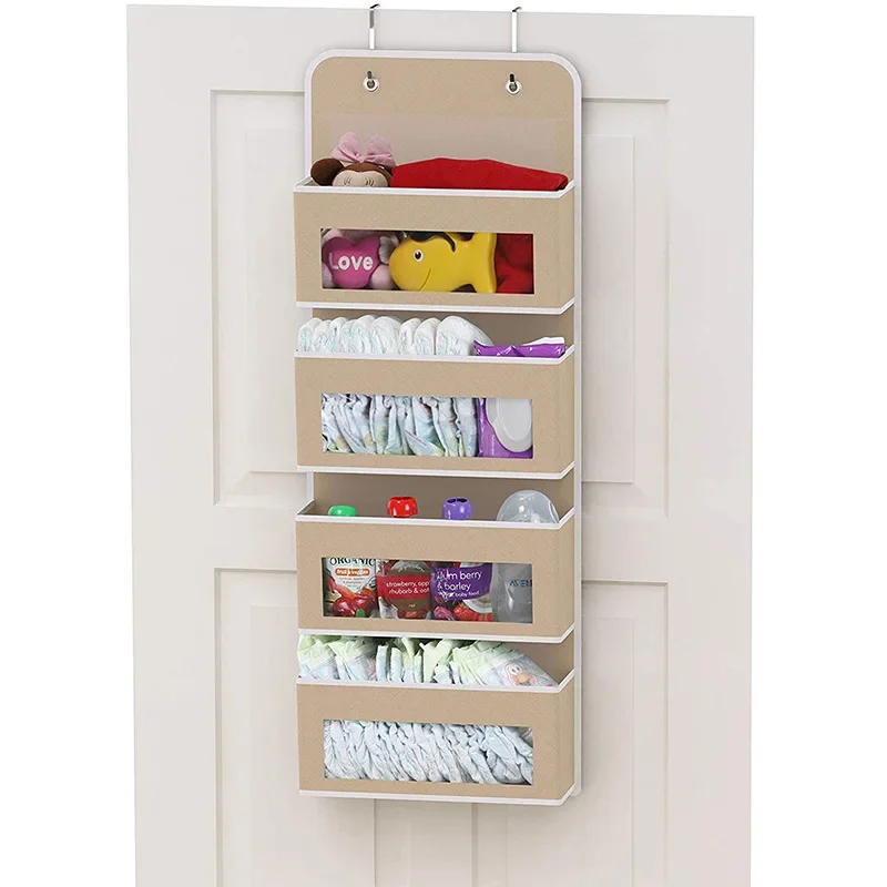 1pc Four-layer Storage Bag Door Hanging Fabric Organizer Bag For Sundries Items Underwear Socks 4