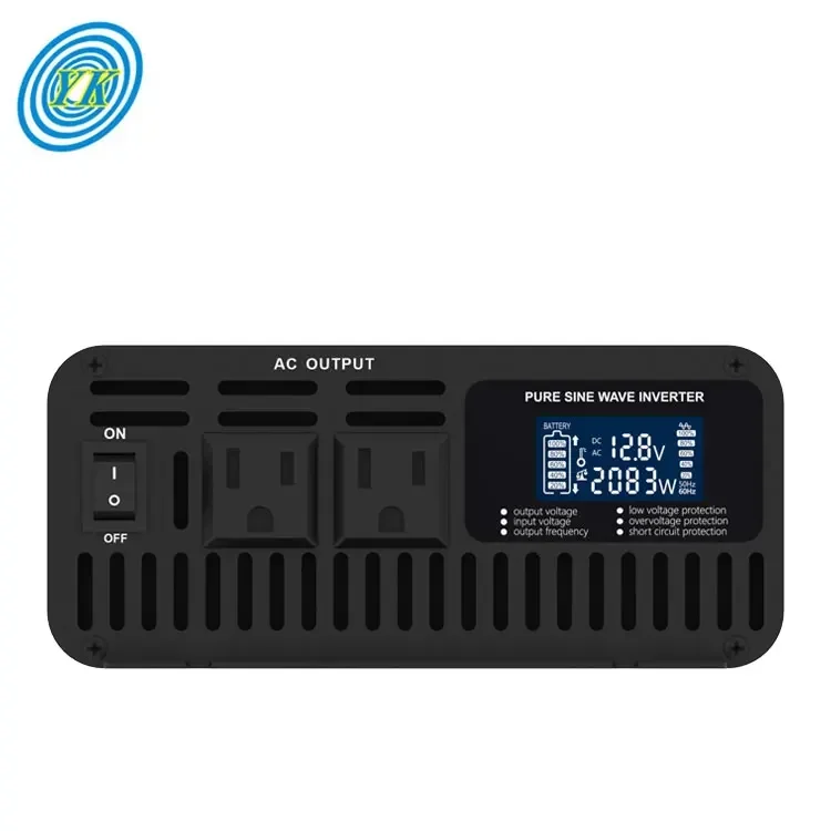 디지털 LCD 디스플레이 12V 24V 48V 60V DC에서 220V AC 2000W 순수 사인파 인버터