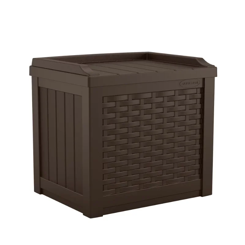 

Suncast 22 Gallon Small Deck Box Lightweight Resin Storage Container and Seat for Patio Cushions Gardening Tools US