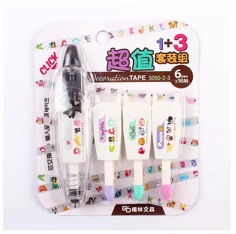 Kawaii Animal-Themed Decorative Correction Tape for Journals and Art Projects