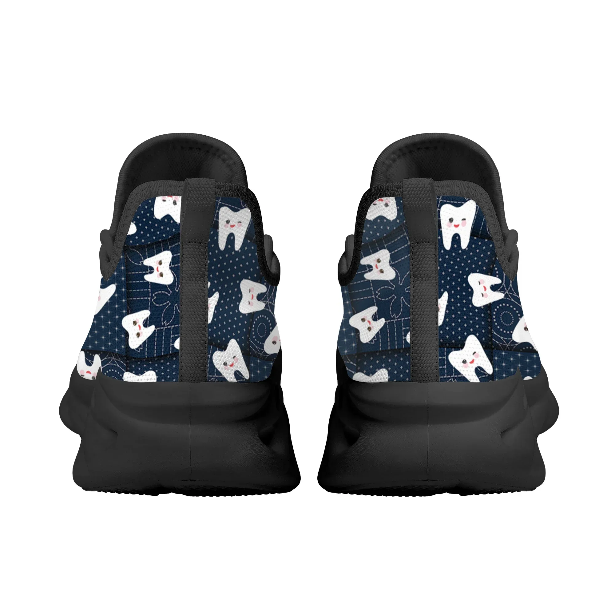 Women Platform Sneakers Cute Manga Teeth Print Casual Flat Shoes Dental Design Non-slip Lace Up Jogging Shoes Chaussure Femme