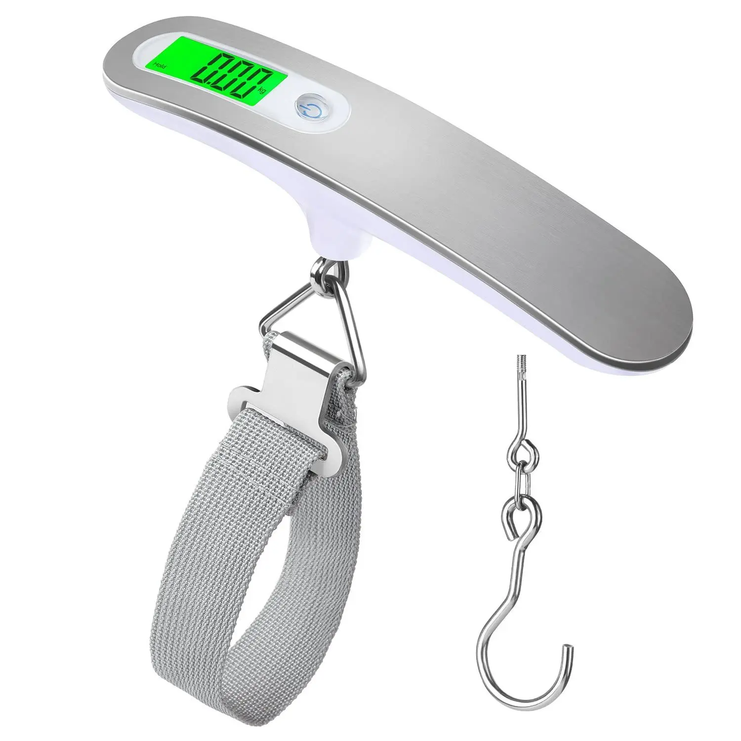 Luggage Scale, Portable Digital Hanging Baggage Scale For Travel, Suitcase  Weight Scale , 50kg, Battery Included - Silver