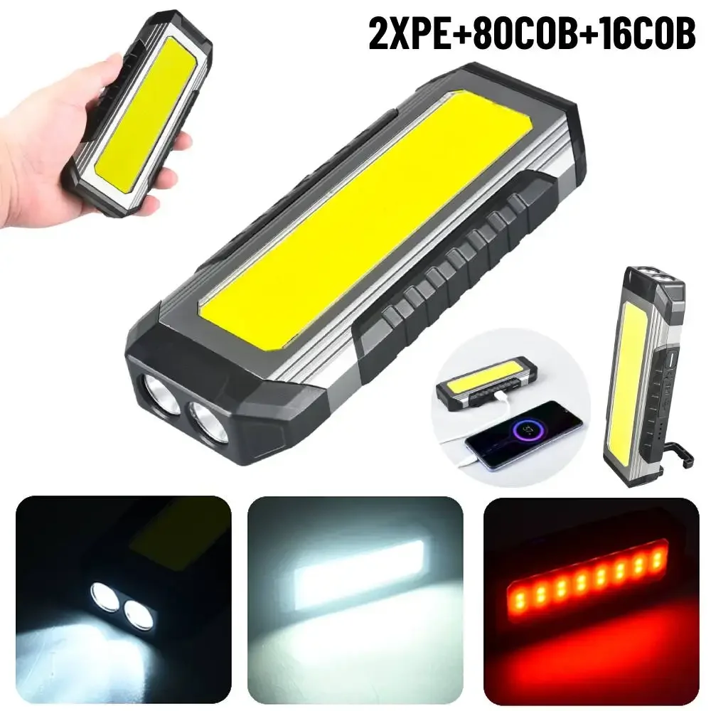 LED COB Camping Lamp Multifunctional with Magnet Portable Lantern Dimmable Service Work Light Waterproof for Outdoor Accessories