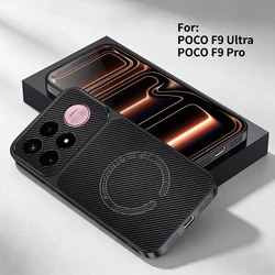 Vegan Leather Magnetic Ultra - Thin TPU Anti - Drop Case Cover for Poco F9 Pro (Carbon fiber grain)