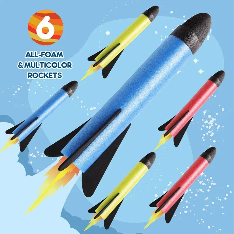 Air Rocket Toy Kid Foot Pump Launcher Outdoor Air Pressed Stomp Soaring Rocket for Children