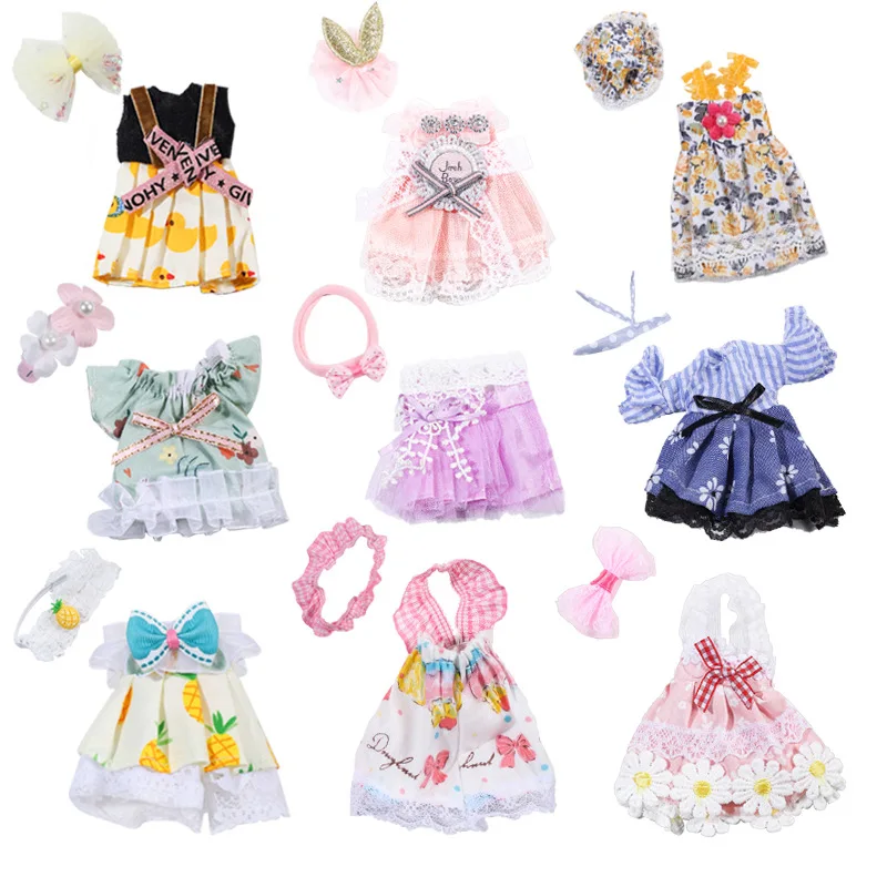 16cm BJD doll clothes skirt 6 inch 17cm OB11 baby clothes 6 points baby accessories baby clothes set
