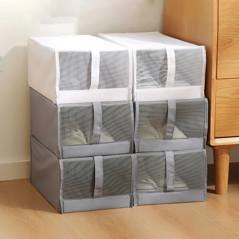Shoes Storage Box Thickened Fabric Shoes Case Foldable Closet Storage