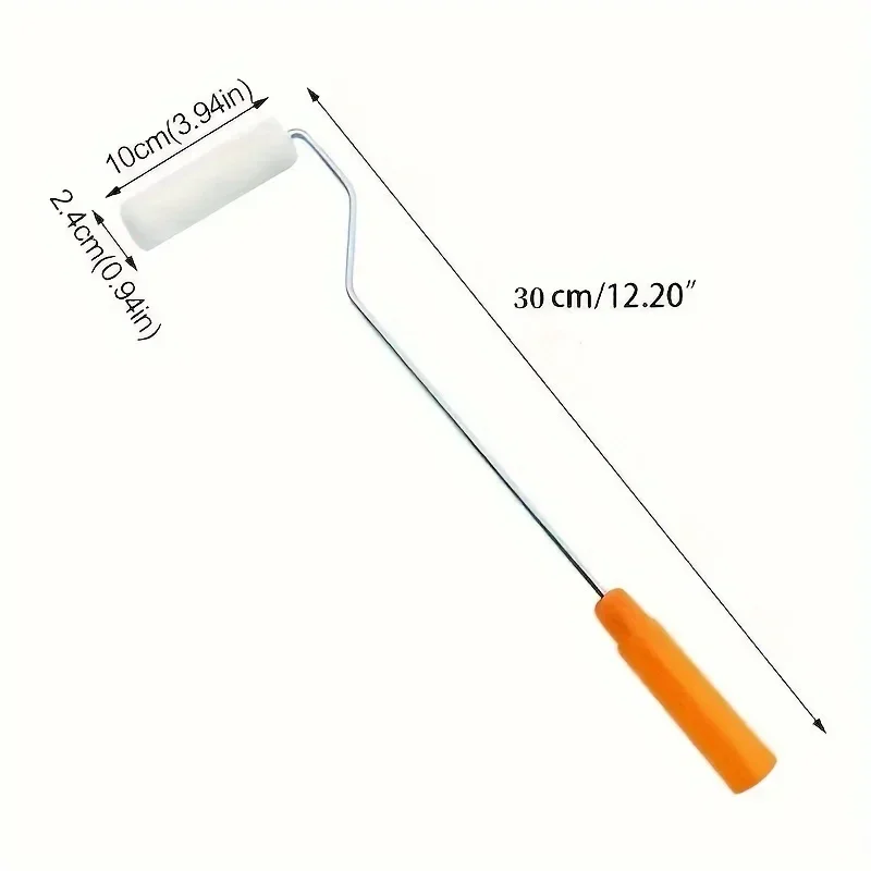 Disposable Mini Paint Roller Kit 10 4-Inch Covers 30cm Long Roller Frame Painting Walls Practical Tool