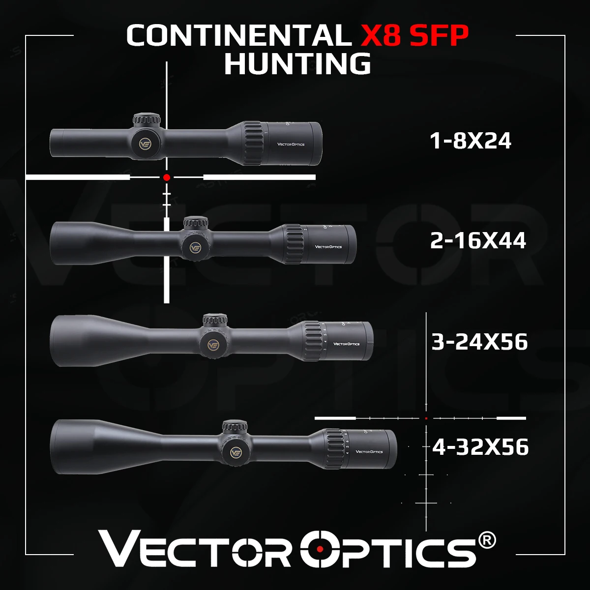 VectorOpticsContinentalX8SFPHuntingRifleScopeWithEDGlass