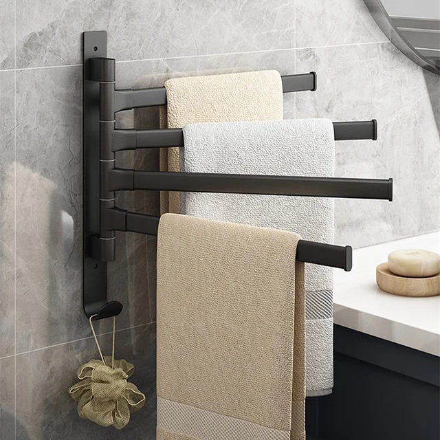 Rotatable Aluminum Bathroom Towel Rack 1