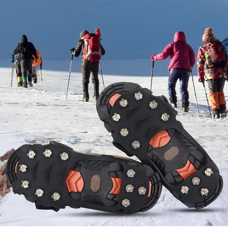 11 Teeth Crampons Outdoor Hiking Climbing Snow And Ice Gripper Anti-slip Covers for Winter Shoes Spikes Snow Shoe Accessories ice gripper spike climbing crampons