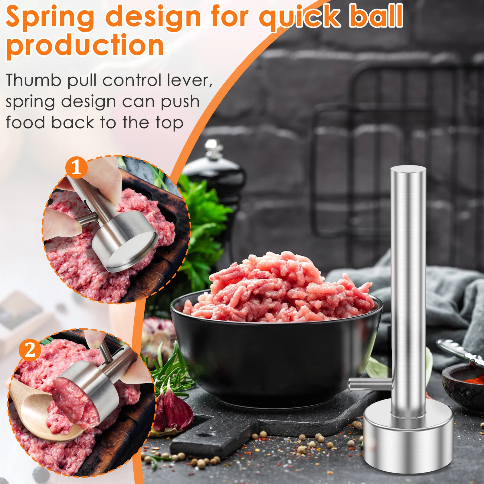 Meatball Maker Tool Stainless Steel Meatball Maker Creative Scoop Ball for Quick Biscuit Dough Making