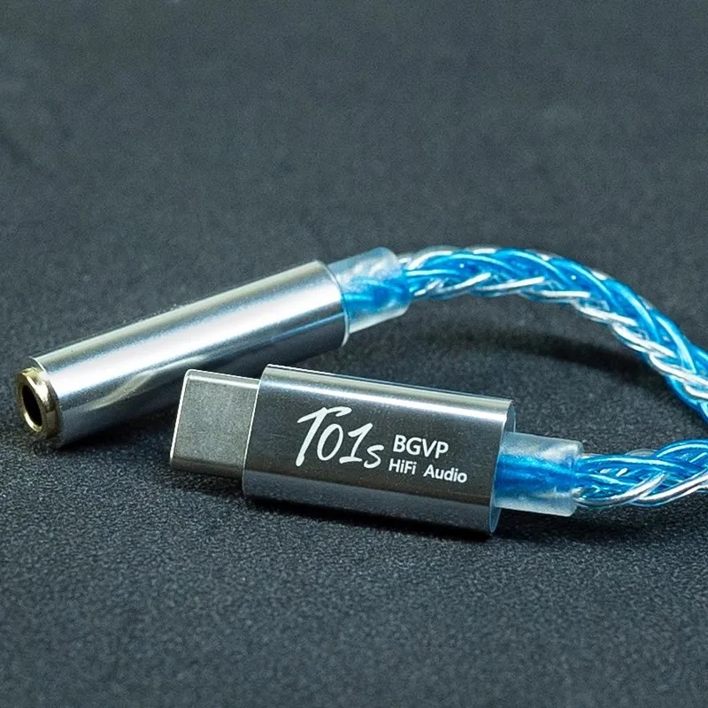 Bgvp-amplificador de Áudio Hifi Usb tipo c para 2.5 mm 3.5 mm 4.4 mm Jack Adaptador 32bit Decodificador Digital Conversor Aux T01s