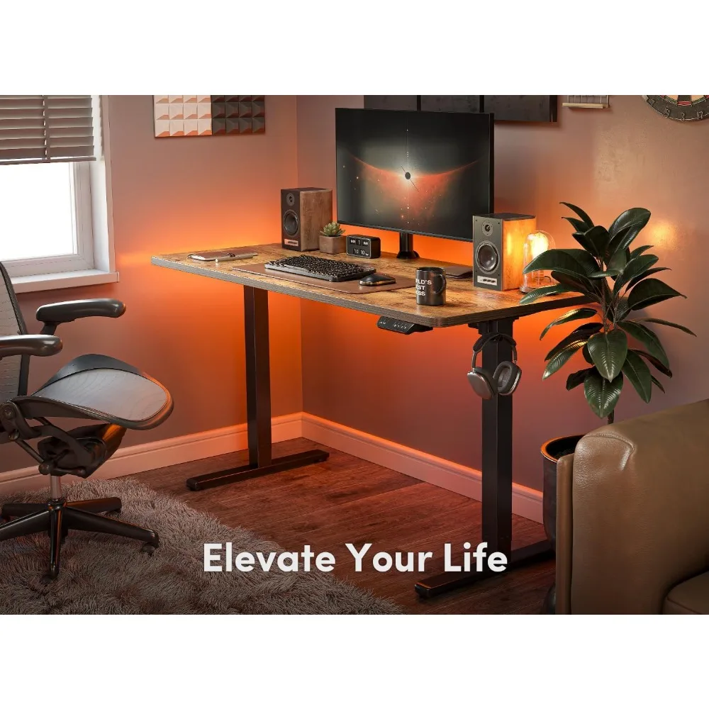 

Electric Standing , 63 x 24 Inches Height Adjustable Stand up , Sit Stand Home Office Desk, Computer , Rustic Brown