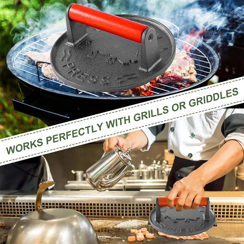 Cast Iron Grill Press 6