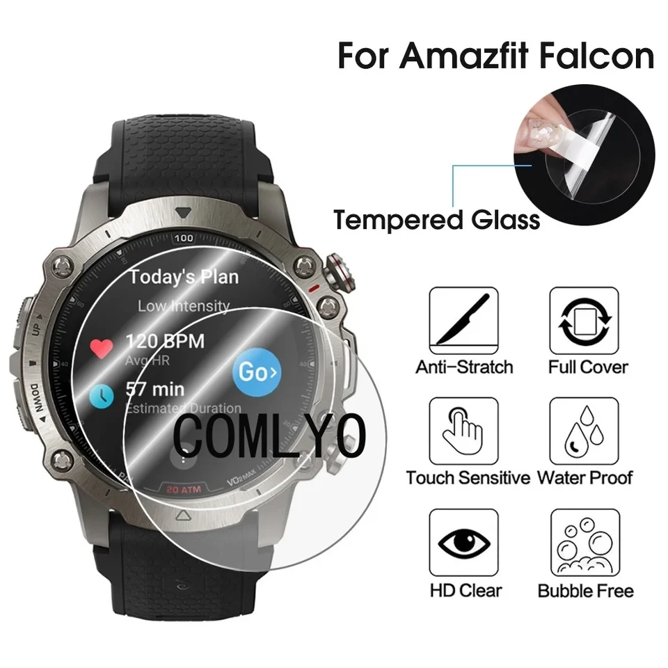 5pcs pack Tempered Glass for AMAZFIT FALCON Smart watch Glass