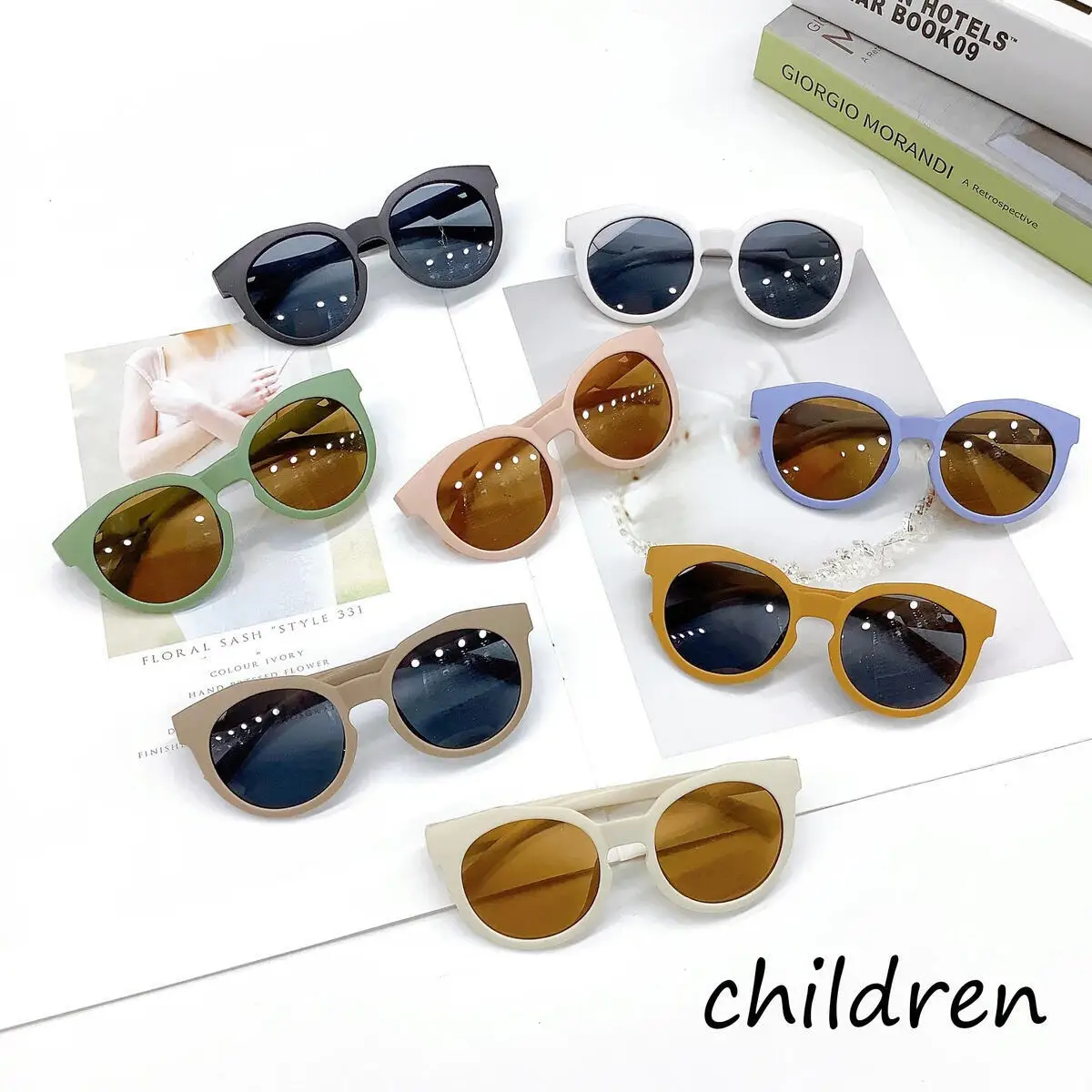 New Matte Children's Sunglasses Cross border Fashion Sunshade and UV Protection Baby Sunglasses