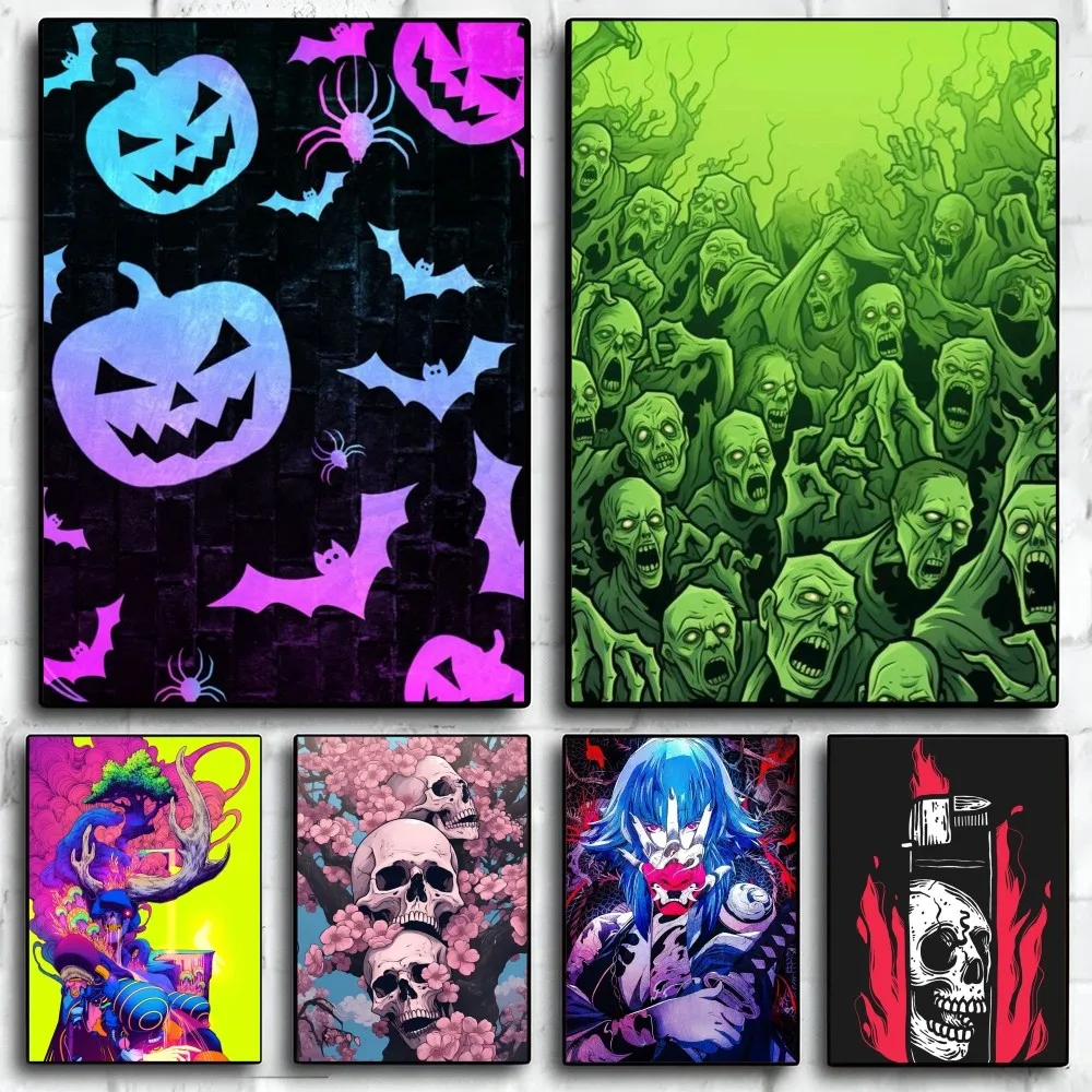 

Artistic Skull Poster Paper Print Home Living Room Bedroom Entrance Bar Restaurant Cafe Art Painting Decoration