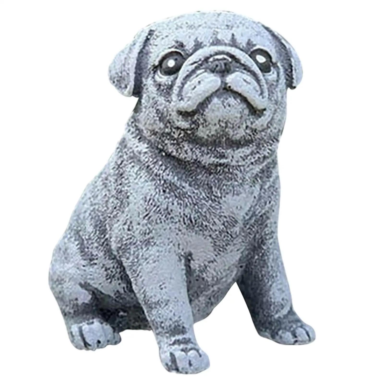 https://ae01.alicdn.com/kf/S210f78560697498588fc27e72c7bba6bv.jpg Pug Puppy Resin Statue Outdoor Miniature for Dog Lovers Garden Gnome Statue
