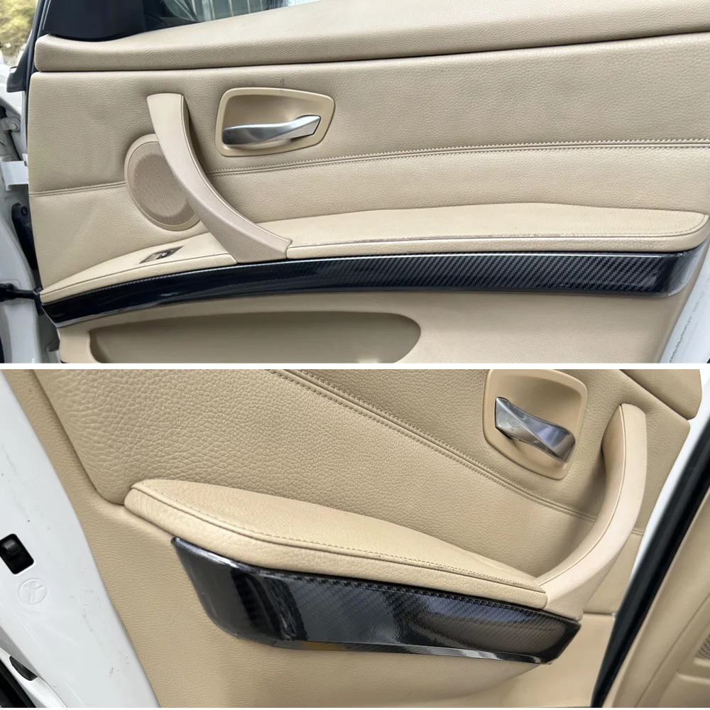 BMW 3 시리즈 E90 2005-2012용 카본 파이버 자동차 필름 인테리어 스티커 센터 콘솔 기어 대시보드 에어 도어 핸들 리프트 패널