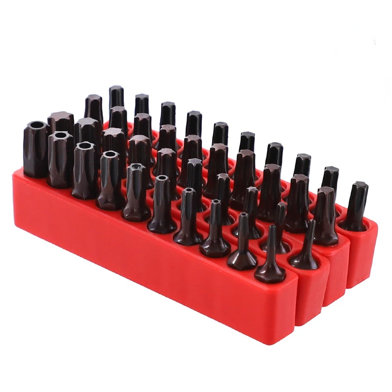 구멍이 있는 Torx 스크루 드라이버 비트, 마그네틱 세트, T20 T25 T6-T40, 1/4 인치 육각 생크, 전기 스크루 드라이버 스타 비트 세트, 25mm, 10 개
