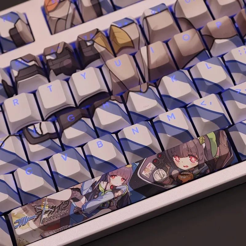 Teclado Retroiluminado Pbt Keycaps Anime Gaming Key Caps Azul Arquivo Kasumizawa Miyu Keycap Ansi 61 87 104 108 Conjunto de Chaves - Imagem 2