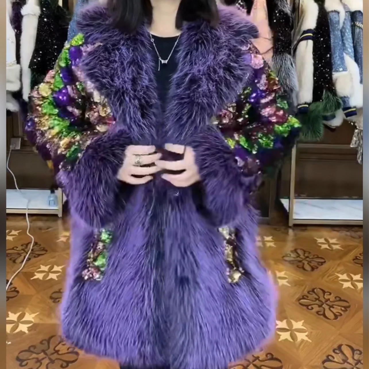 ジャケット・アウター acka 2024 Christmas box volume fur coat Amazon.com: Faux Fur Coat for Women Plus Size Fluffy Winter