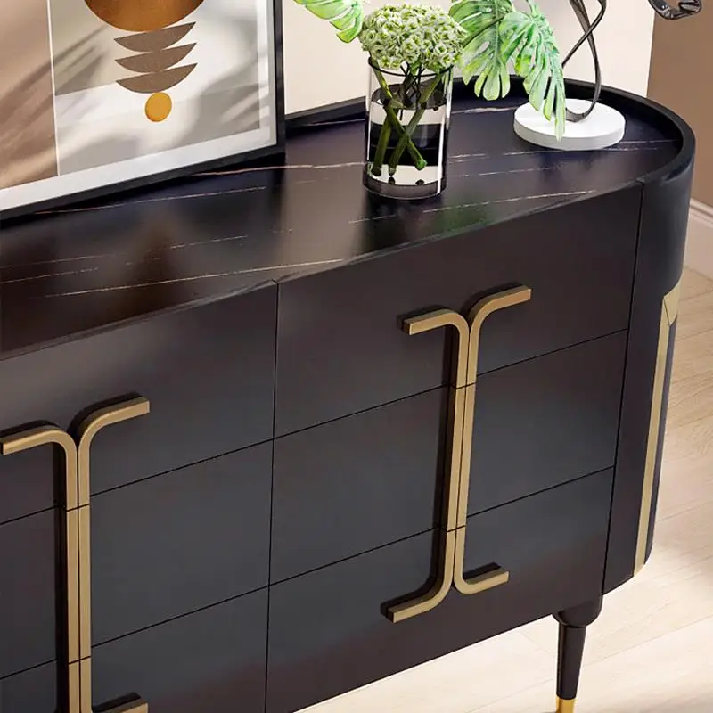 Rock Board Display Sideboard With Drawers Wood Storage Cupboard Living Room Home Furniture Dresser China Cabinet For Decoration