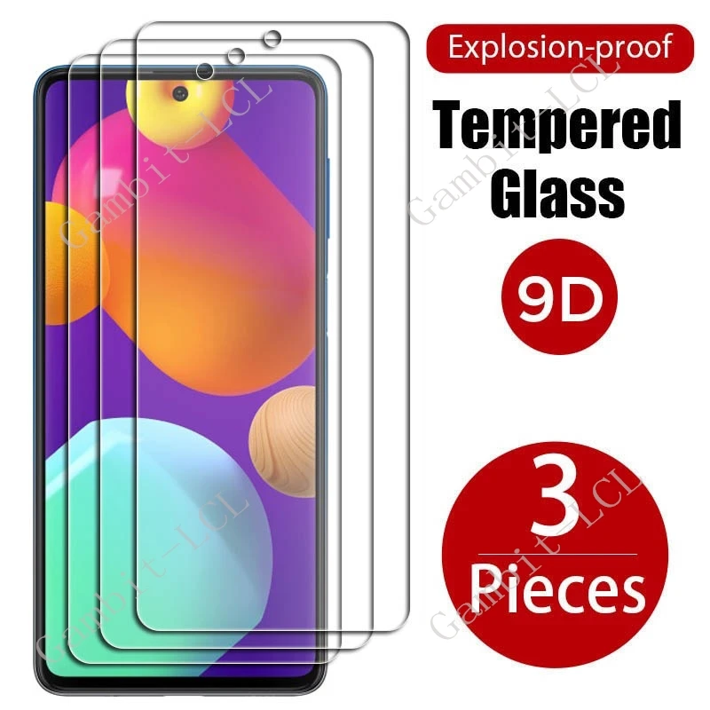 

3PCS For Samsung Galaxy M13 4G M23 5G M33 M53 Quantum 3 S21 FE S22+ Wide6 XCover6 Pro A02 Screen Protector Tempered Glass Film