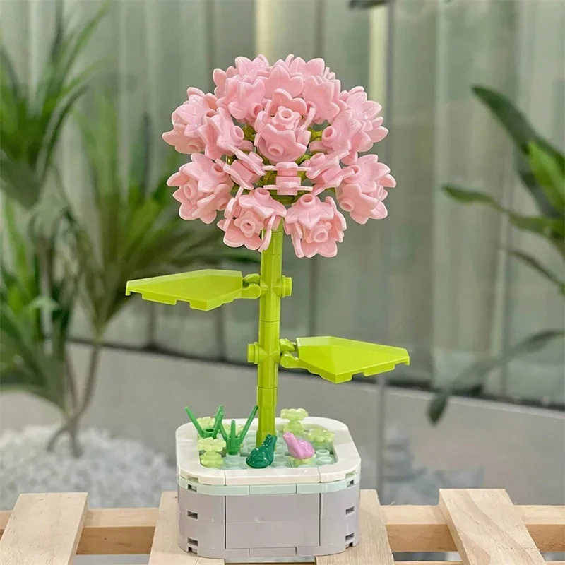 

Букет цветов, строительный блок, 3D Цветочные кирпичи, орнамент, Горшечное растение, украшение для дома, подарок на день матери, друзей, детей