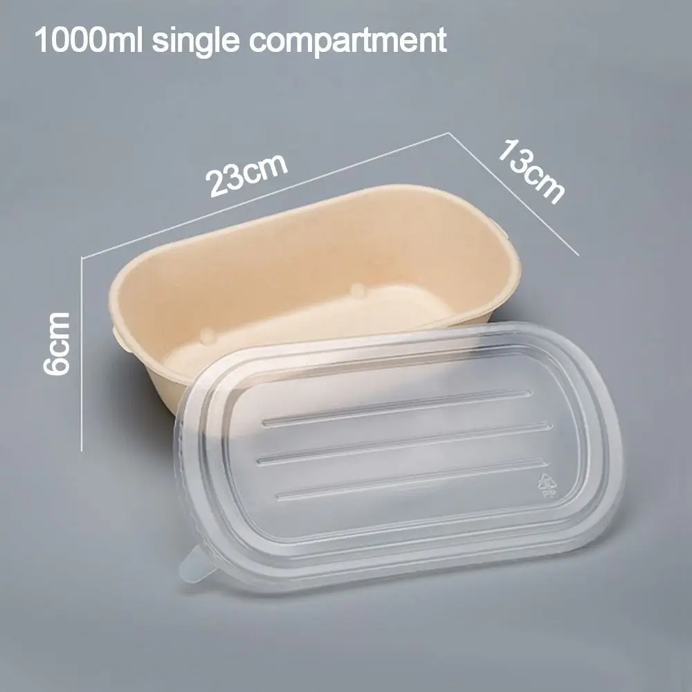 Disposable Degradable Paper Lunch Boxes with Lid 500ml 700ml 850ml 1000ml, Eco-Friendly... - SKU PLB01043 - UGI Packaging