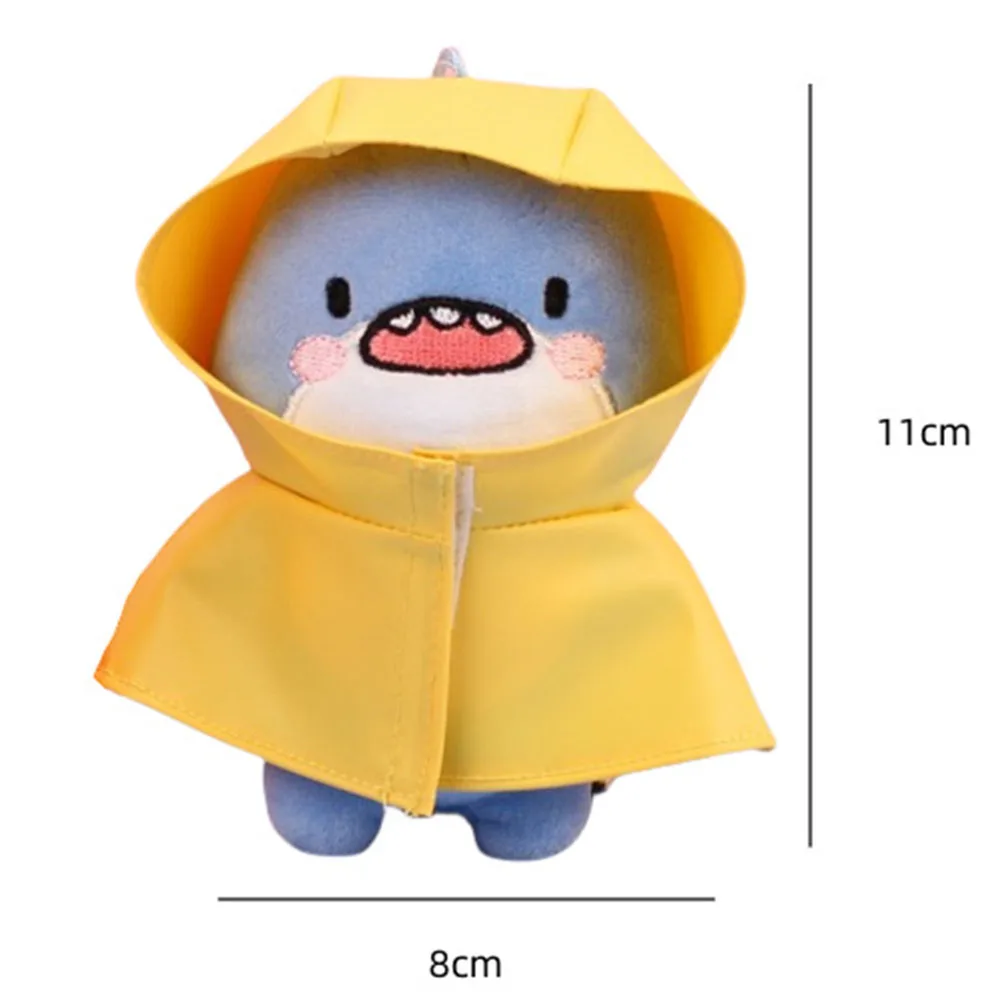 Cute Raincoat Fats Sharks Doll Keyrings Stylish Backpack Keyrings Pendant For Key Handbag Decor 4
