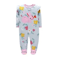 Newborn Baby Girls Boys Romper Spring Autumn Polar Fleece Long Sleeve Jumpsuit Infant Baby One Piece Pajamas Children's Overalls 2