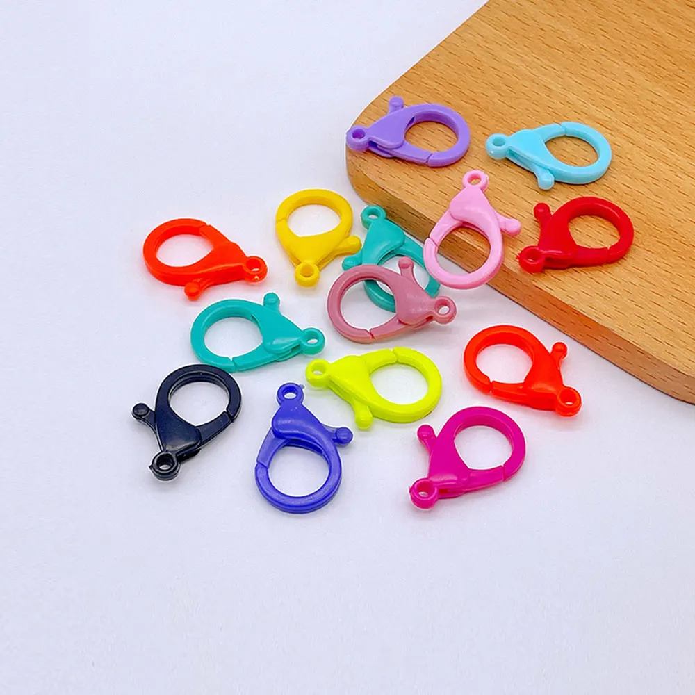 

20x Lobster Clasp Hook End Connector Multi-Colors Plastic Mixed DIY Jewelry Finding for Necklace & Bracelet Chain Accessories