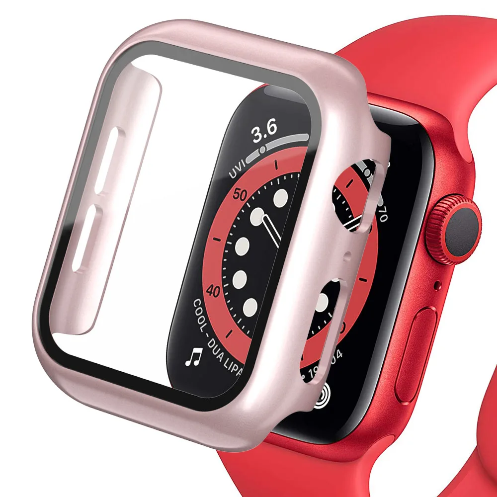 Premium Screen Protector and Case for Apple Watch with Glass Cover
