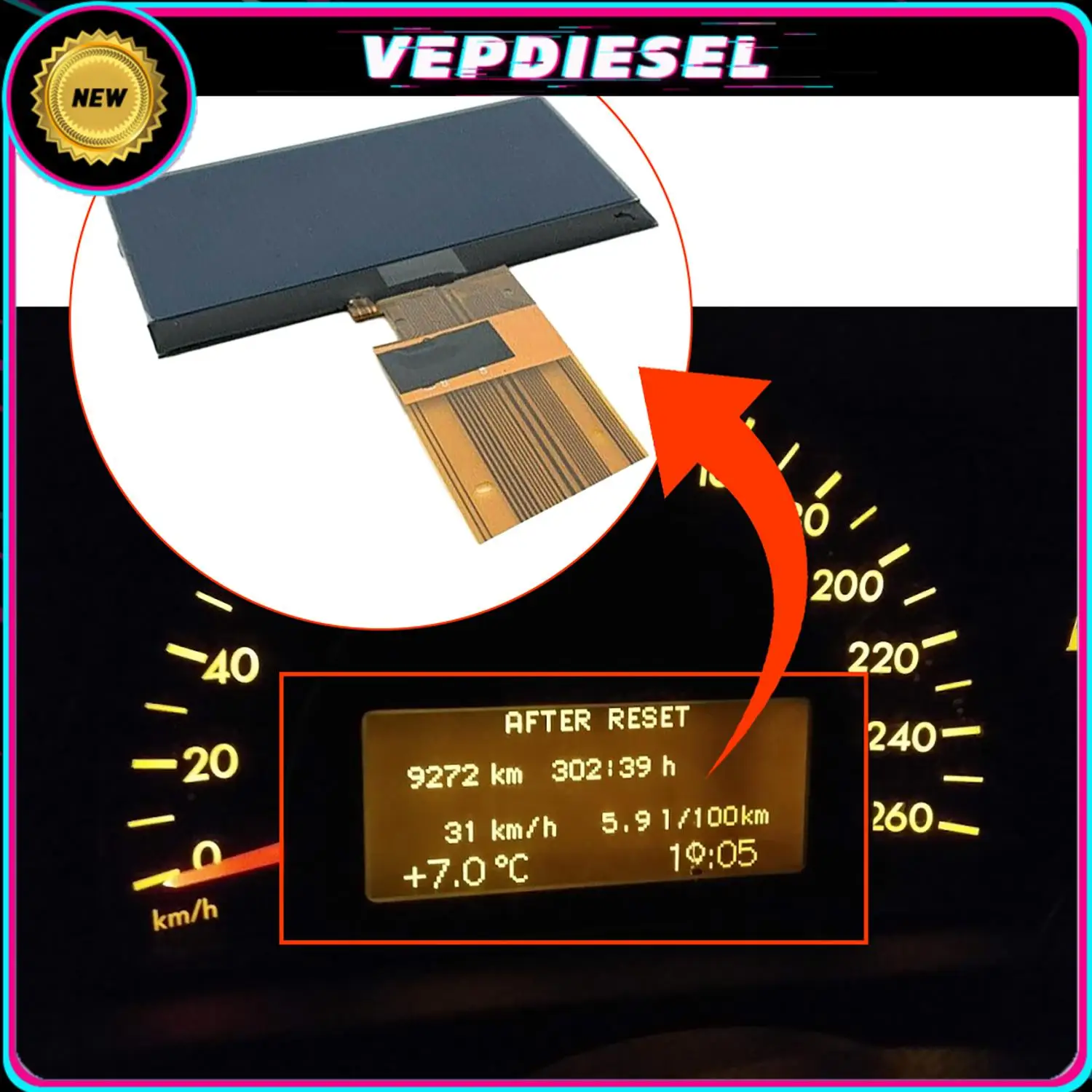 NewLCDDisplayScreenInstrumentClusterDashboardNewFor20002007