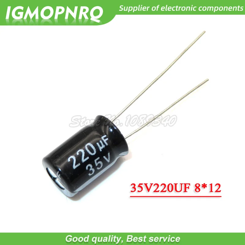 Aluminum electrolytic capacitor 35V220UF 8*12mm 20PCS electrolytic capacitor aluminum capacitor aluminum electrolytic capacitor