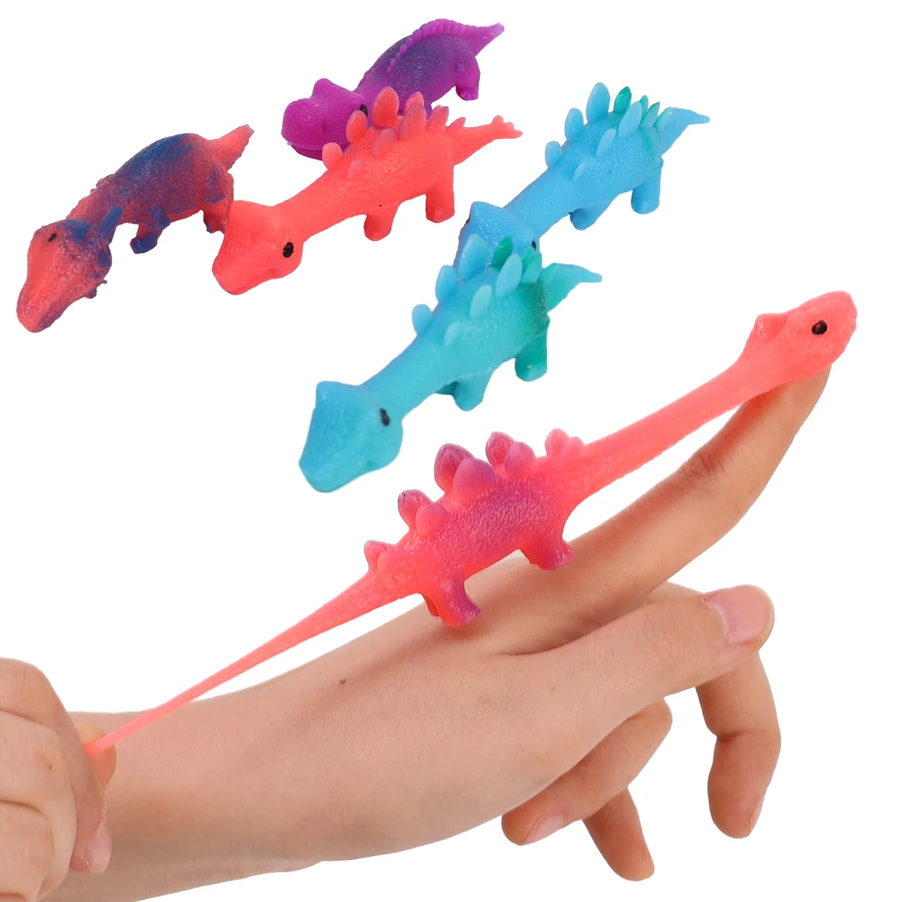 5/10pcs Mini Dinosaur Slingshot Toy Kids Children Creative Cartoon Animals Finger Games Stress Relief Shooting Playing Favors 5
