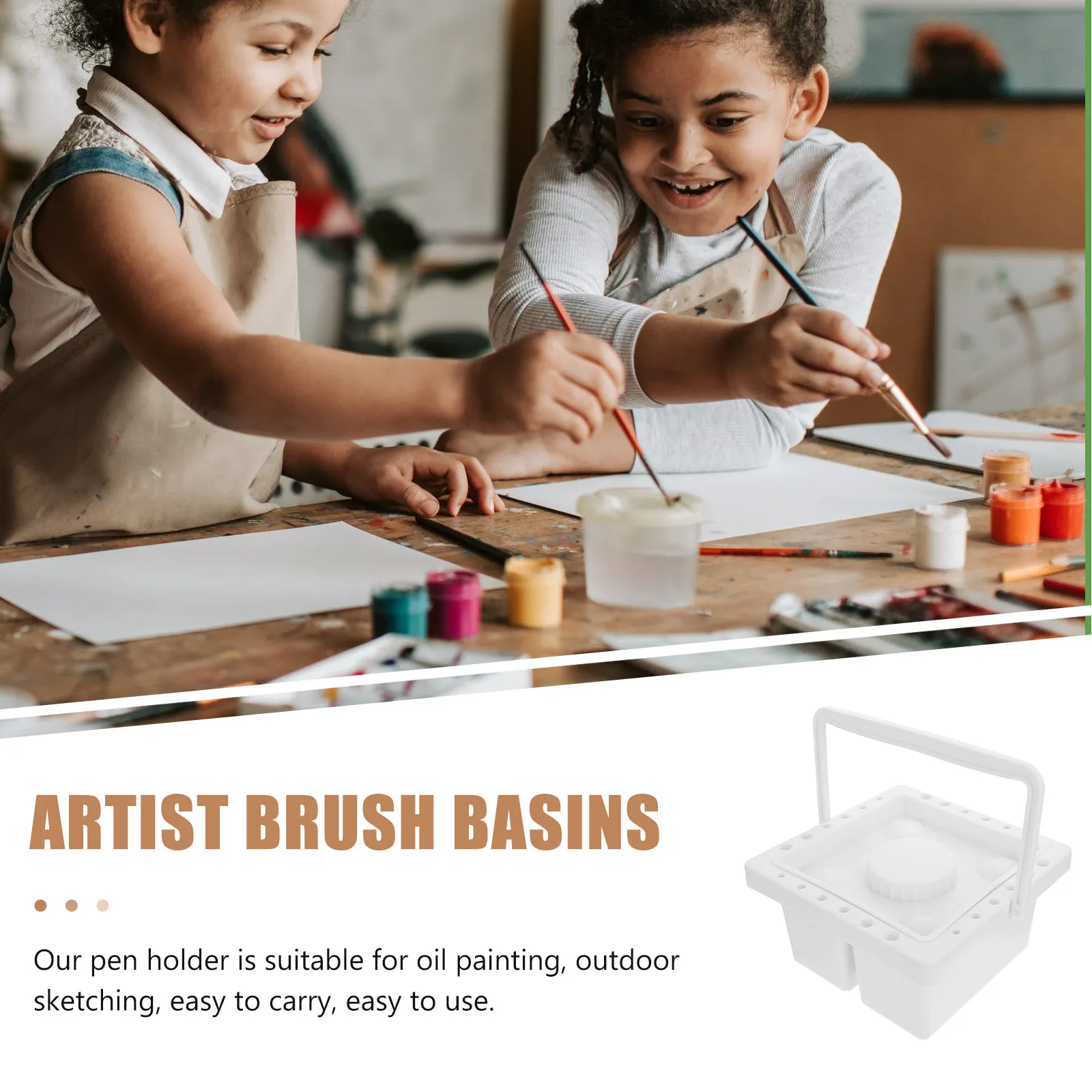 아티스트 브러쉬 워셔 오일 페인팅 학생 및 전문가를 위한 경량 휴대용 플라스틱 펜 세척 버킷 브러쉬 세척 및
